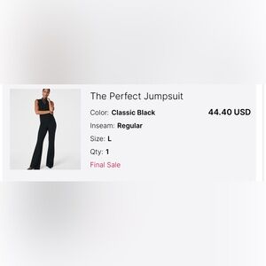 SPANX Black Sleeveless Jumpsuit Classic Silhouette